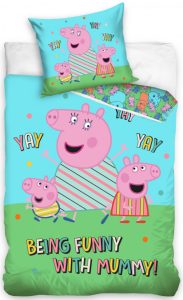 Peppa Pig Dekbedovertrek  Being Funny With Mummy 140 x 200 cm katoen