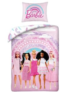 Barbie Dekbedovertrek Regenboog polyester - 140 x 200 cm  70 x 90 cm