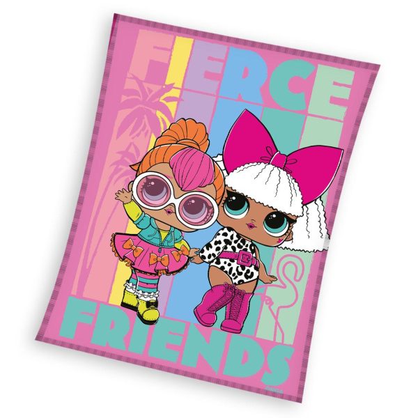 LOL Surprise Fleece plaid Friends 130 x 170 cm paars/roze