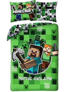 Minecraft Crafting Since Alpha Dekbedovertrek - 140 x 200 cm - 70 x 90 cm -  Polyester