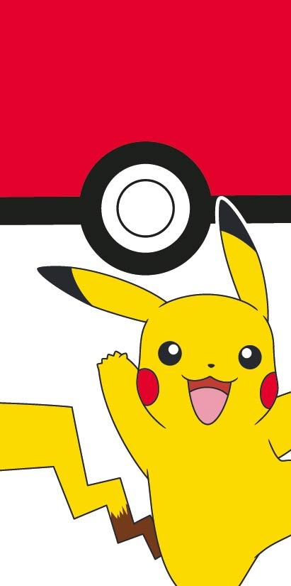 Pokemon strandlaken Pikachu 70 x 140 cm rood/wit polyester