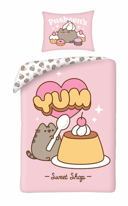 Pusheen dekbedovertrek Yum Roze 140 x 200 cm Katoen