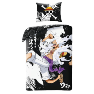 One Piece Dekbedovertrek black and white 140 x 200 cm katoen pre order