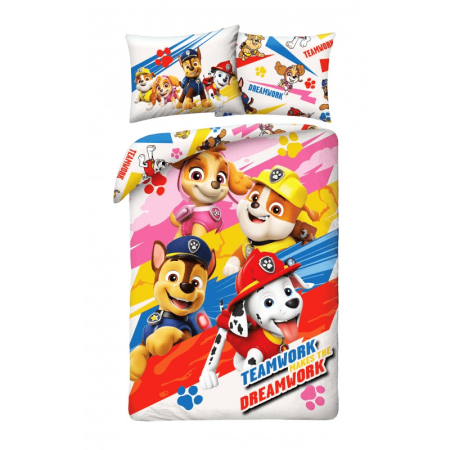 Paw Patrol dekbedovertrek Teamwork = Dreamwork  140 x 200 cm katoen - pre order