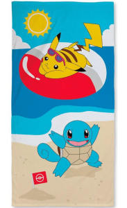 Pokemon strandlaken Pikachu en Squirtle  70 x 140 cm