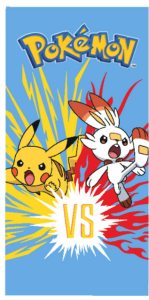 Pokemon strandlaken Pikachu en Scorbunny 70 x 140 cm - katoen