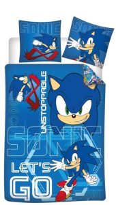 Sonic Dekbedovertrek Lets Go -  Blauw - 65 X 65 cm Polykatoen - Pre order