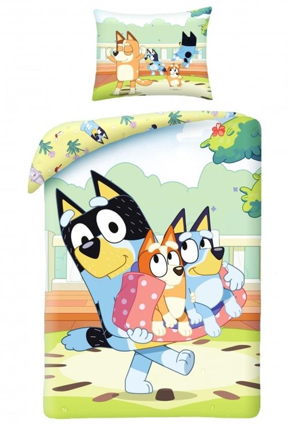 Bluey Dekbedovertrek Bandit, Bluey and Bingo 140 x 200 cm - katoen