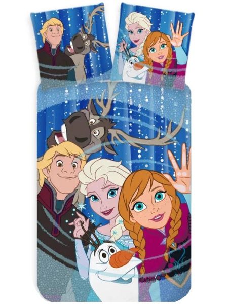 Disney Frozen Dekbedovertrek Friends- 140 x 200 cm - Katoen - 70 x 90 cm