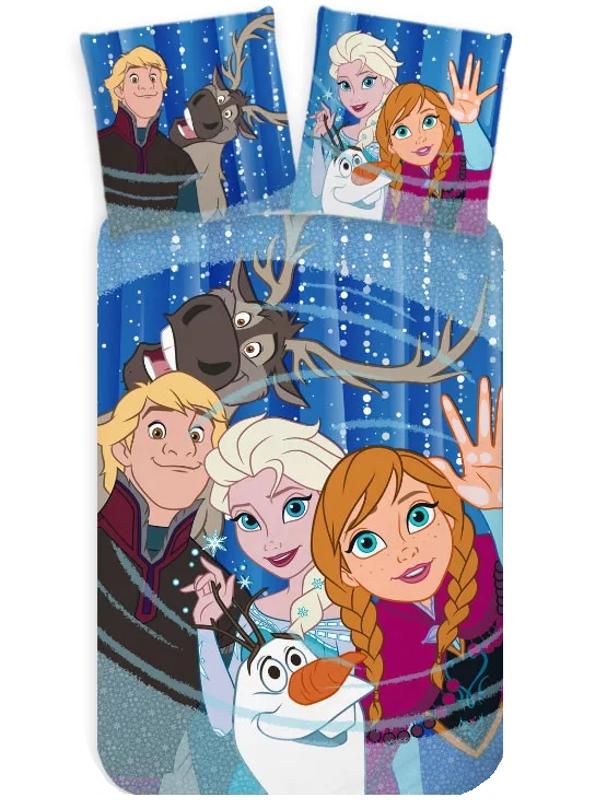 Disney Frozen Dekbedovertrek Friends- 140 x 200 cm - Katoen - 70 x 90 cm