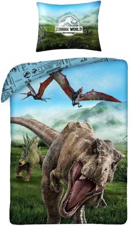 Jurassic World Dekbedovertrek Alfa Dinosaurus  140 x 200 cm  - Katoen - 70 x 90 cm