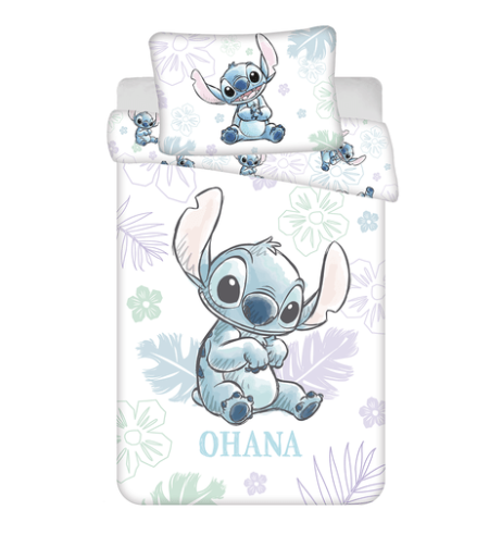 Lilo and Stitch Peuterdekbedovertrek Ohana White - 100 x 135 cm - Katoen - pre order