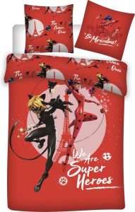 Miraculous Dekbedovertrek Superheroes- 140 x 200 cm + 63 x 63 cm - Polyester