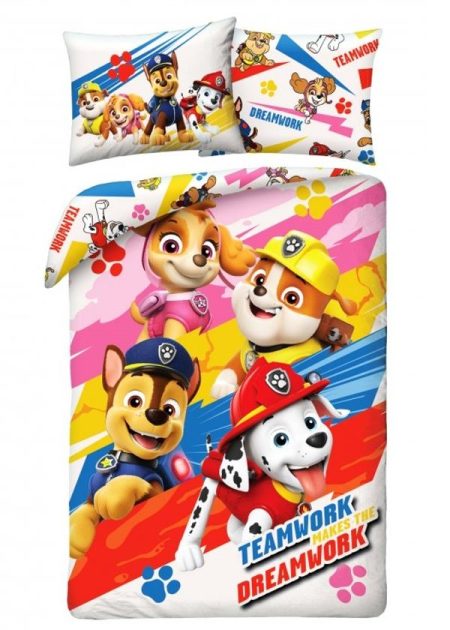 Paw Patrol dekbedovertrek Teamwork = Dreamwork  140 x 200 cm katoen