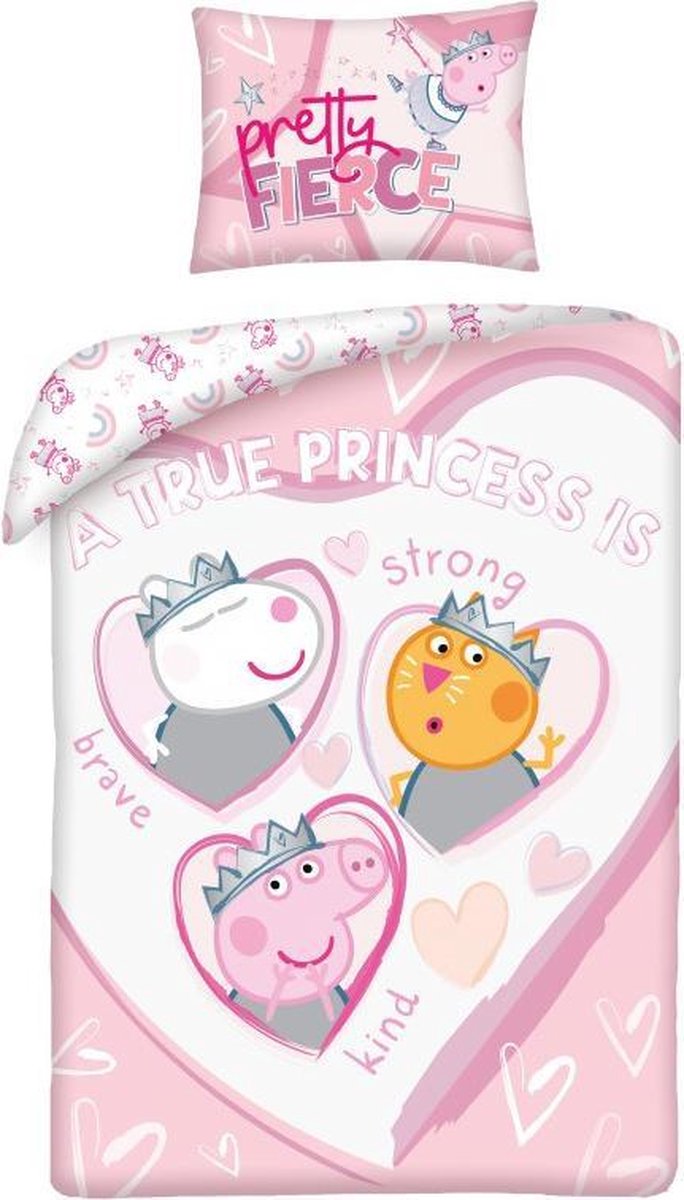 Peppa Pig Peuterdekbedovertrek Pretty Princess 100 x 135 cm - Katoen