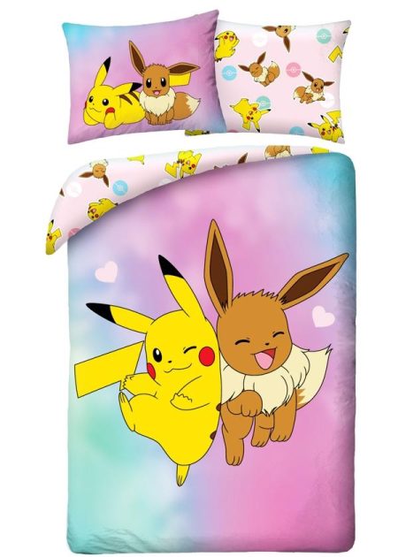 Pikachu Dekbedovertrek Pikachu en Eevee 140 x 200 cm - polyester