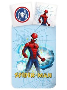 SpiderMan Dekbedovertrek Lichtblauw 140 x 200 cm - 70 x 90 cm (katoen)