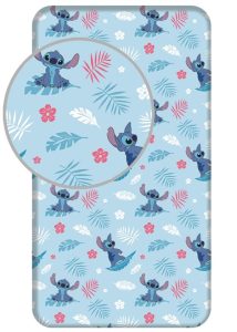 Stitch hoeslaken Blue -Eenpersoons - 90 x 200 cm - Katoen - pre order