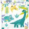Dino "Cute and wild" baby  Peuterdekbedovertrek - 100 x 135 cm - Katoen