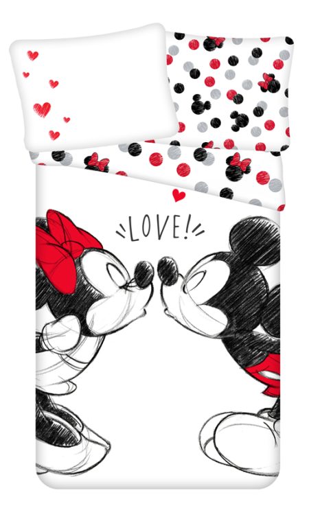 Disney Mickey & Minnie Mouse Dekbedovertrek  love - Eenpersoons - 140 x 200 cm - Katoen