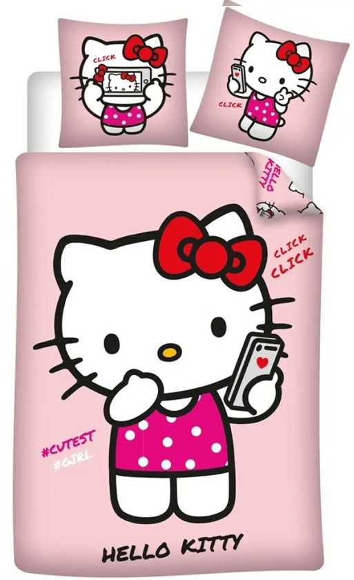 Hello Kitty Dekbedovertrek roze 140 X 200 cm - 65 x 65 cm - polykatoen