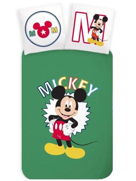 Mickey Mouse Dekbedovertrek Groen- Eenpersoons - 140 x 200 cm - Katoen