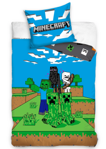 Minecraft Dekbedovertrek  MOBS 140 x 200 cm - Katoen (60 x 70 cm)