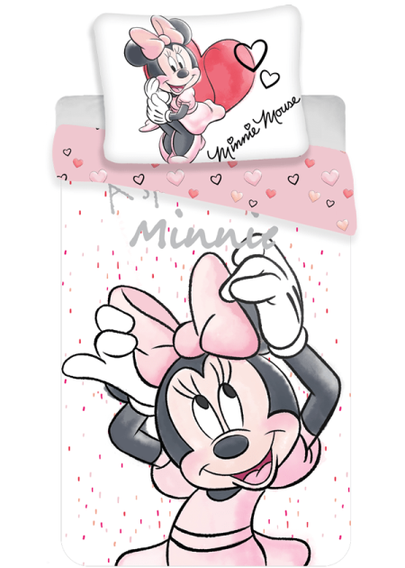 Minnie Mouse Dekbedovertrek wit/roze - 140 x 200 cm - Katoen - 70 x 90 cm