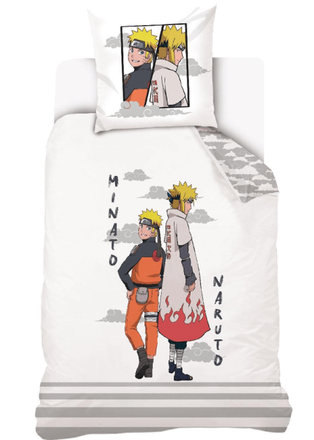 Naruto Dekbedovertrek  wit 140 x 200 cm Katoen 70 x 90 cm