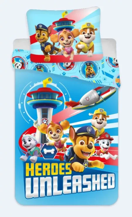 Paw Patrol dekbedovertrek happy blauw  140 x 200 cm - 70 x 90 cm - Katoen