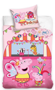 Peppa Pig dekbedovertrek Festival 140 x 200 cm - 70 x 90 cm - katoen