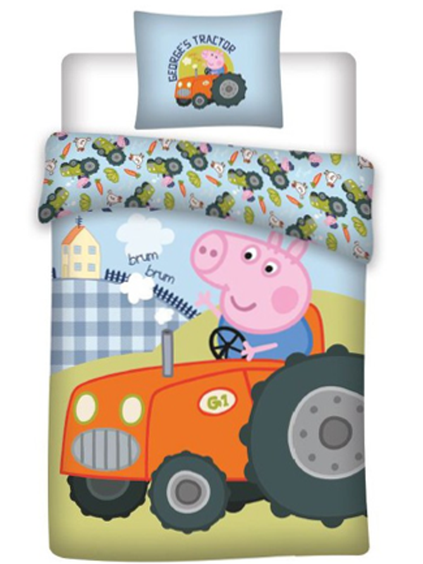 Peppa Pig Dekbedovertrek Tractor Glow in the Dark 100 x 135 Cm Katoen