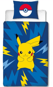 Pokémon Dekbedovertrek Pikachu 140 x 200 cm (donkerblauw)