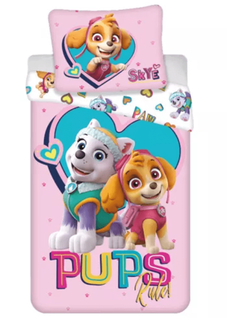 Paw Patrol peuterdekbedovertrek - pups rules 100 X 135 Cm Katoen