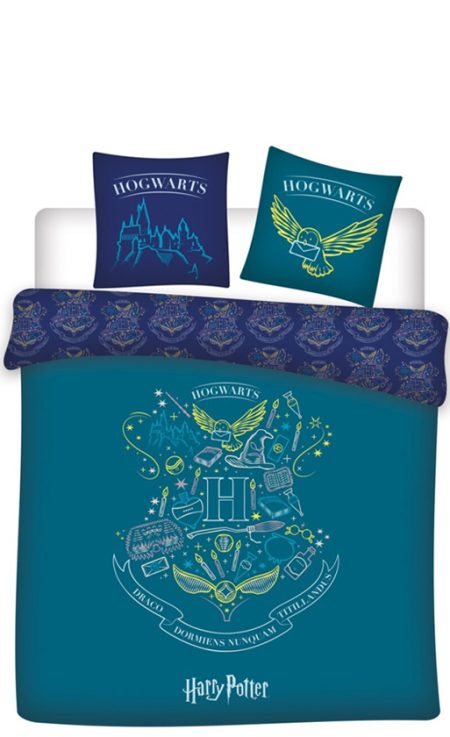 Harry Potter Dekbedovertrek groen/ turquoise – Polyester