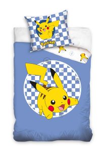 Pikachu Dekbedovertrek  blauw - 140 x 200 cm - 70 x 90 cm