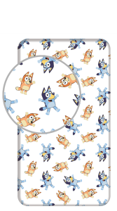 Bluey hoeslaken Bluey en Bingo - Eenpersoons - 90 x 200 cm - Katoen - pre order