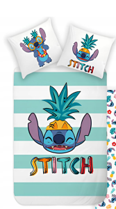 Lilo en Stitch dekbedovertrek Groene Stripes 140 x 200 cm - 70 x 90cm - katoen