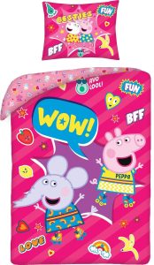 Peppa Pig Dekbedovertrek roze  140 x 200 cm katoen