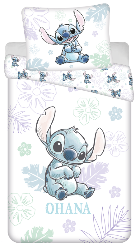 Lilo and Stitch Peuterdekbedovertrek Ohana White - 100 x 135 cm - Katoen - pre order