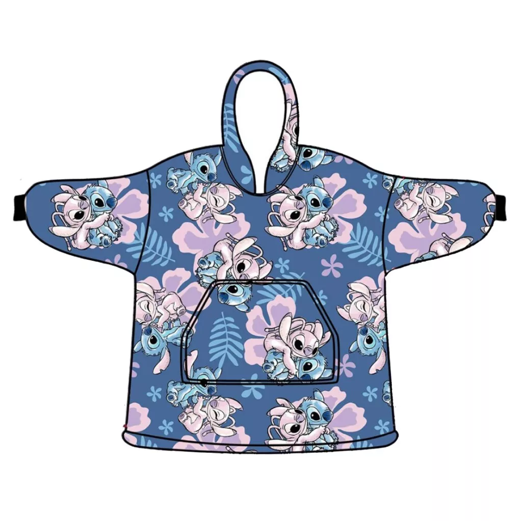 Stitch poncho 7-14 jaar Bloemen