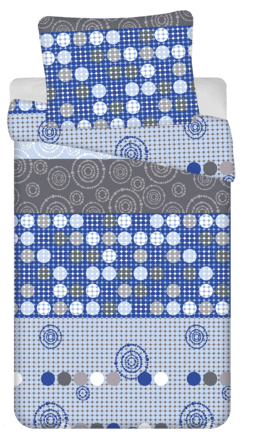 Sweet Home Dekbedovertrek Circles  140 x 200 cm Blauw - Polykatoen