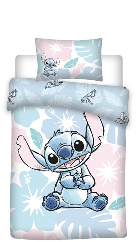 Lilo and Stitch Peuterdekbedovertrek Flowers - 100 x 140 cm - Katoen