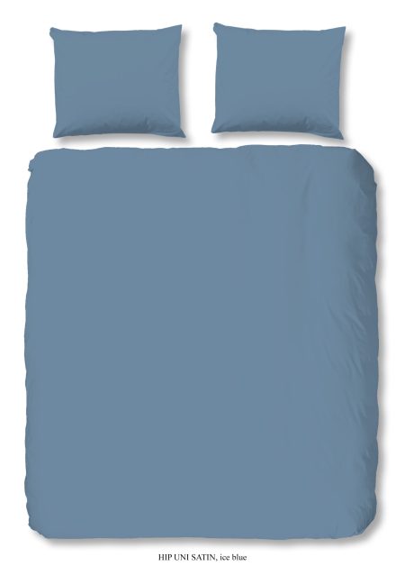 HIP Dekbedovertrek "uni dessin" - Blauw - (200x200/220 cm) - Katoen Satijn
