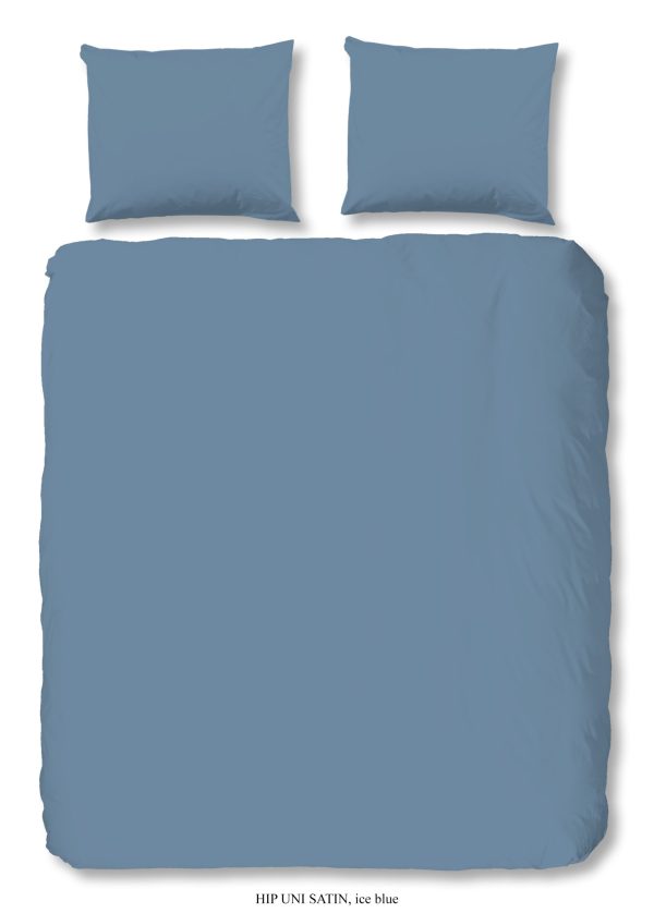 HIP Dekbedovertrek "uni dessin" - Blauw - (200x200/220 cm) - Katoen Satijn