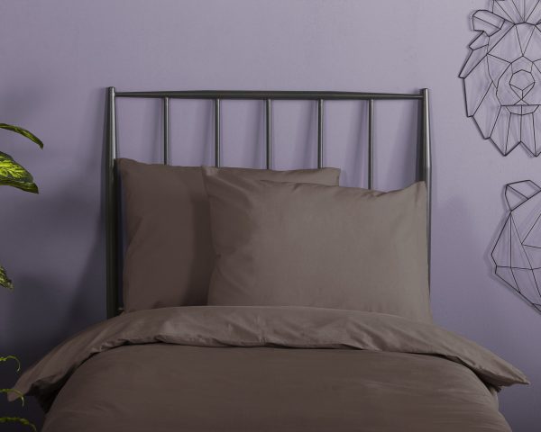 HIP Dekbedovertrek "uni dessin" - Bruin - (140x200/220 cm) - Katoen Satijn - Afbeelding 3