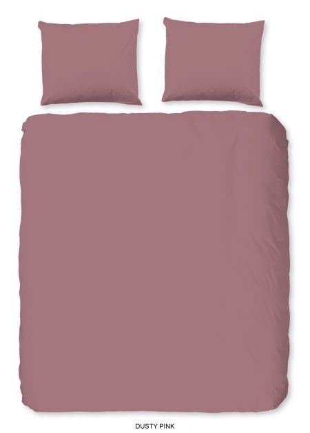 HIP Dekbedovertrek "uni dessin" - Roze - (200x200/220 cm) - Katoen Satijn