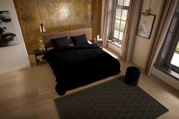 Pure Dekbedovertrek "uni dessin" - Zwart - (240x200/220 cm) - Microfiber - Afbeelding 2