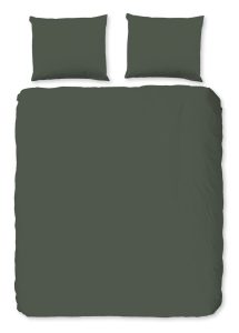 Pure Dekbedovertrek "uni dessin" - Groen - (200x200/220 cm) - Microfiber