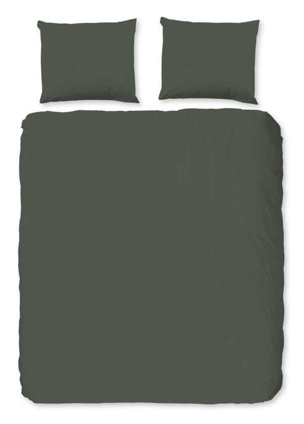 Pure Dekbedovertrek "uni dessin" - Groen - (240x200/220 cm) - Microfiber